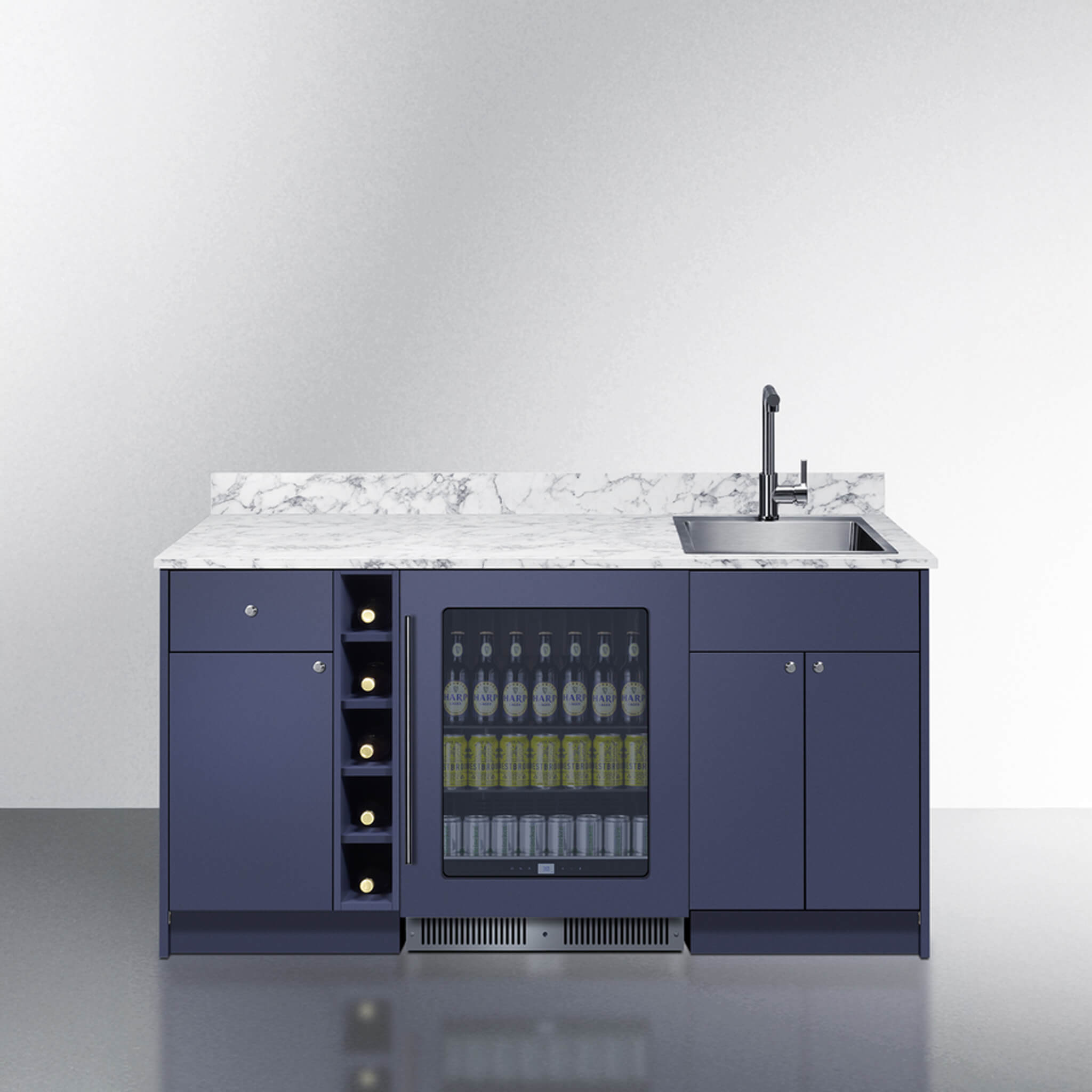 Summit Oasis Wet Bar Kitchenette With Countertop, Beverage Center, And Fully Assembled Cabinetry [OASISWH35] (SAK19178)