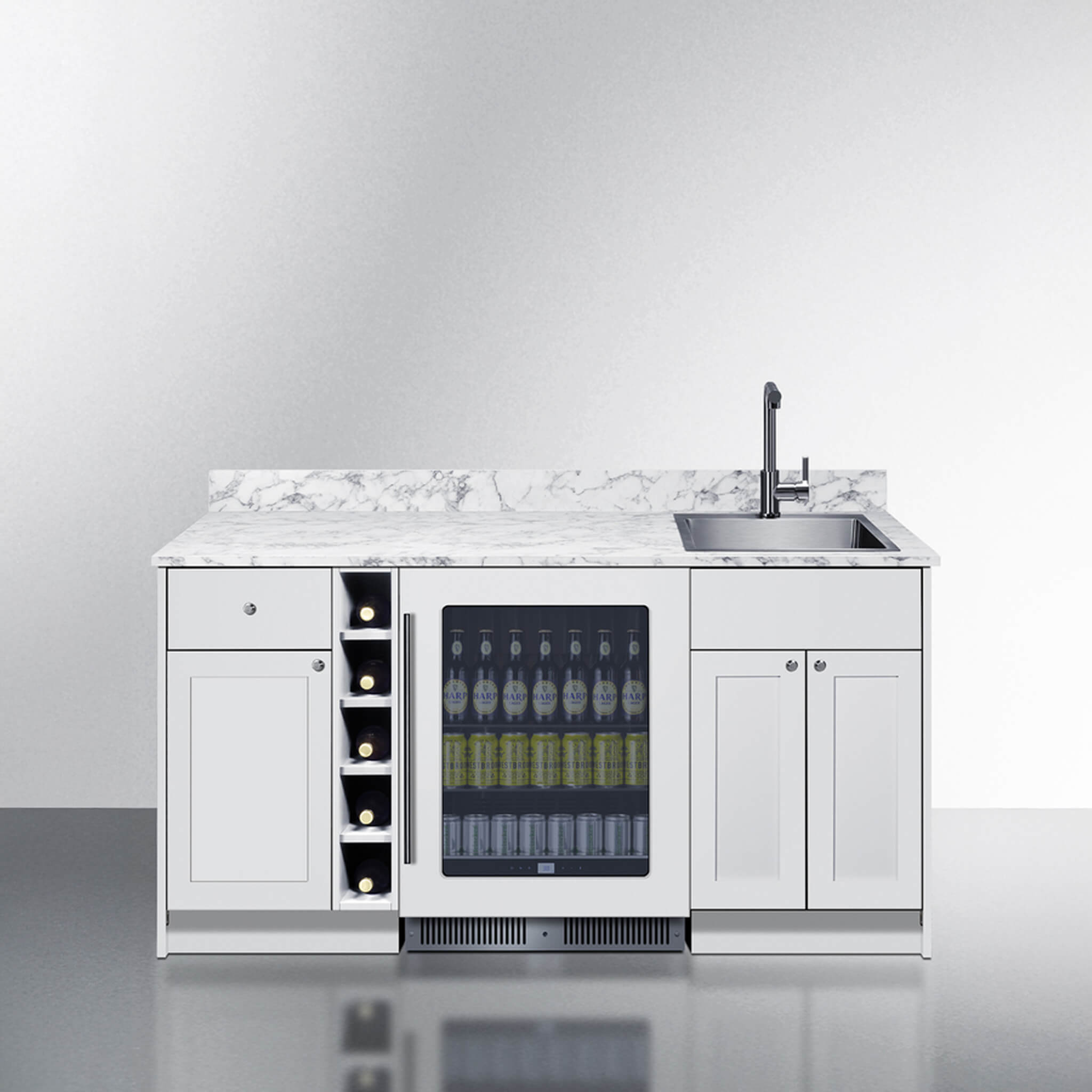 Summit Oasis Wet Bar Kitchenette With Countertop, Beverage Center, And Fully Assembled Cabinetry [OASISWH35] (SAK19178)