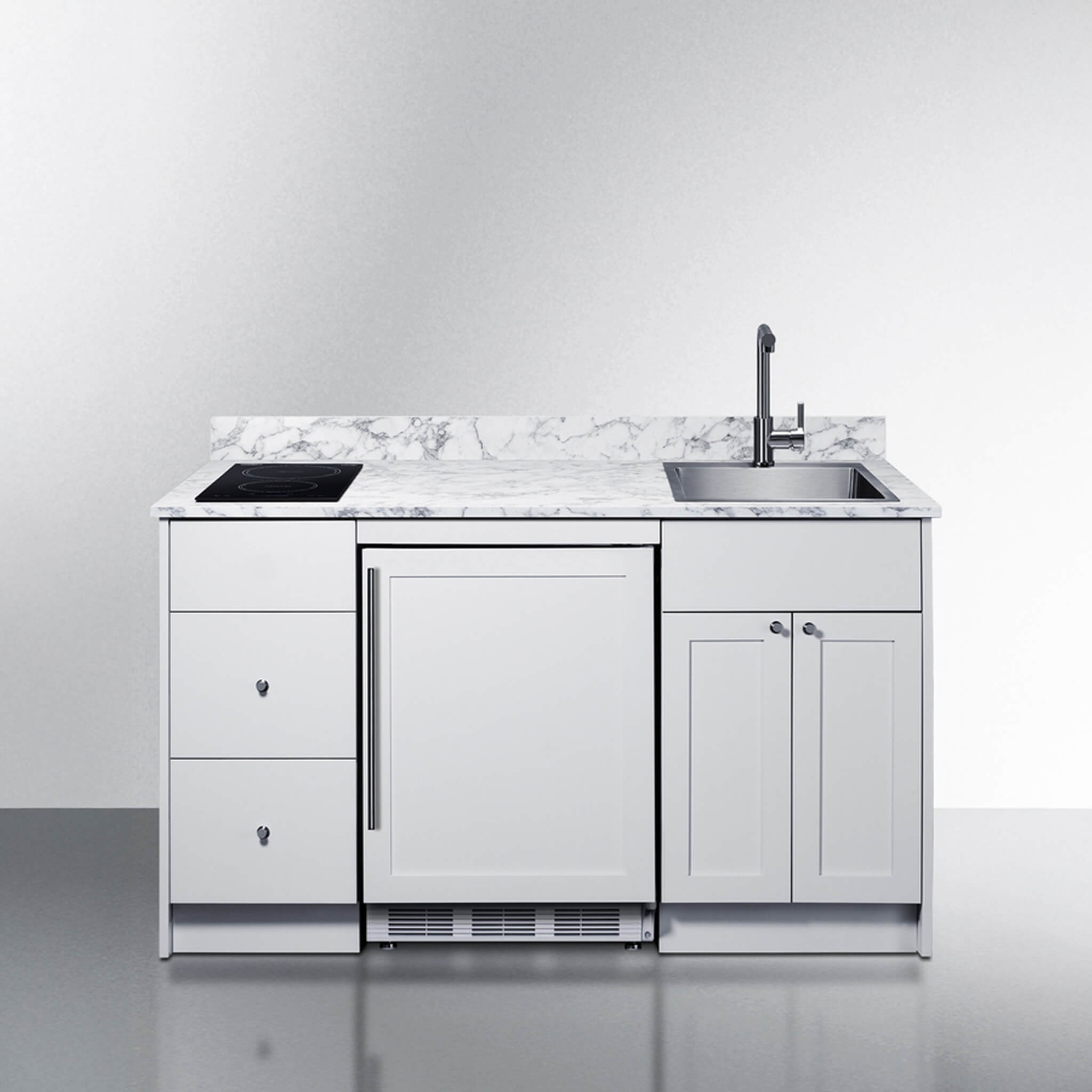 Summit Turnkey Caldera Kitchenette With A Cooktop, Refrigerator-Freezer, Sink, And Pre-Installed Cabinetry [CALDERAWH35] (SAK73248)