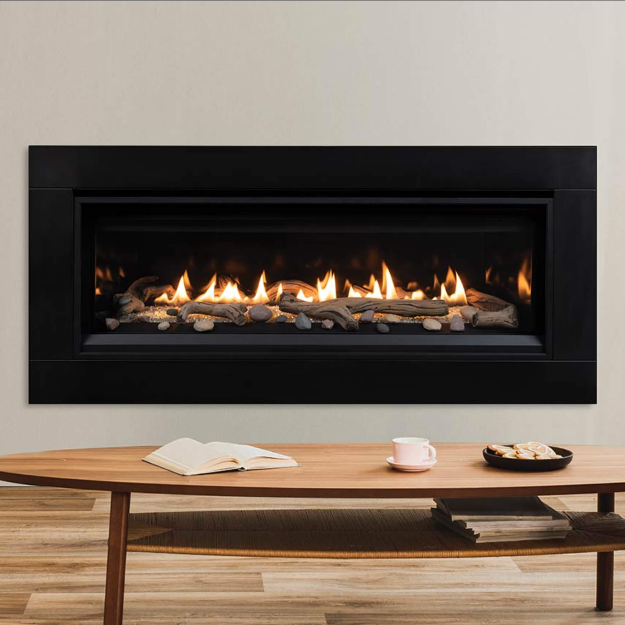 Superior Fireplaces 55-Inch Linear 28K BTU Direct Vent Natural Gas Fireplace With Blower And Remote Control [DRL3555TEN] (SAK26791)