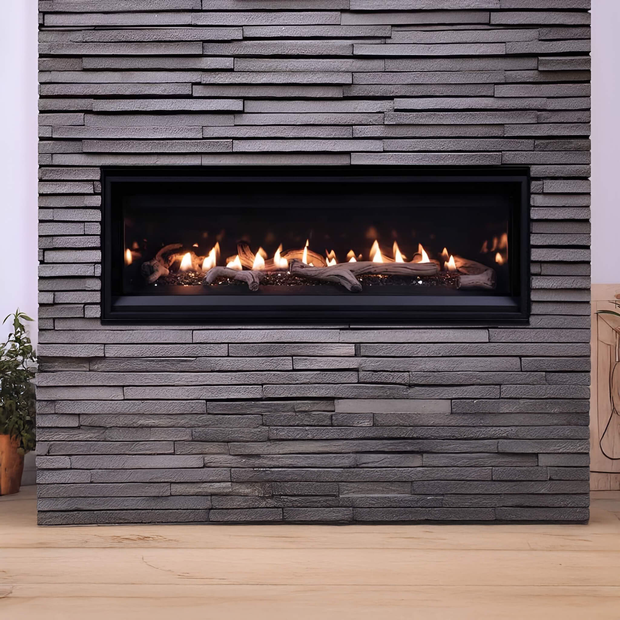 Superior Fireplaces DRL2000 55-Inch Linear Direct Vent Natural Gas Fireplace With Sceen Barrier [DRL2055TEN] (SAK42051)