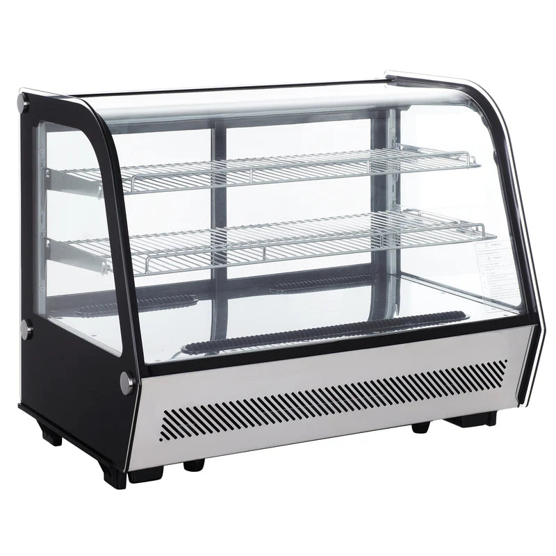 Black Diamond Refrigerated Countertop Display Case, Two Glass Doors, 5.2 cu ft, in Stainless Steel