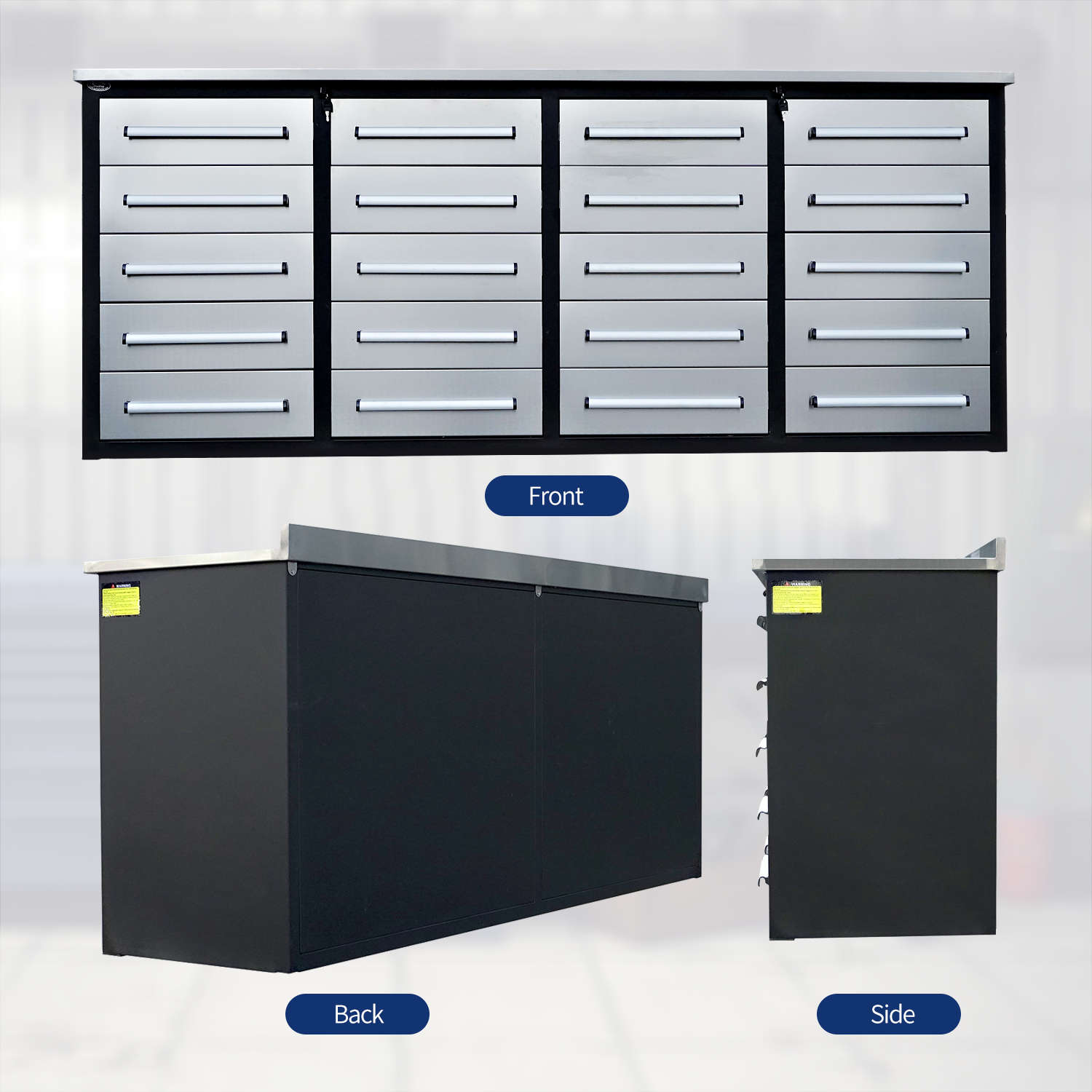 7ft Heavy Duty Garage Workbench Cabinet with 20 Drawers