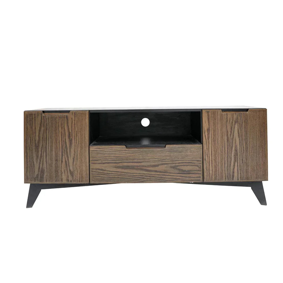 Cooper Minimalist Oak TV Unit – Solid Wood Entertainment Console, 60-Inch