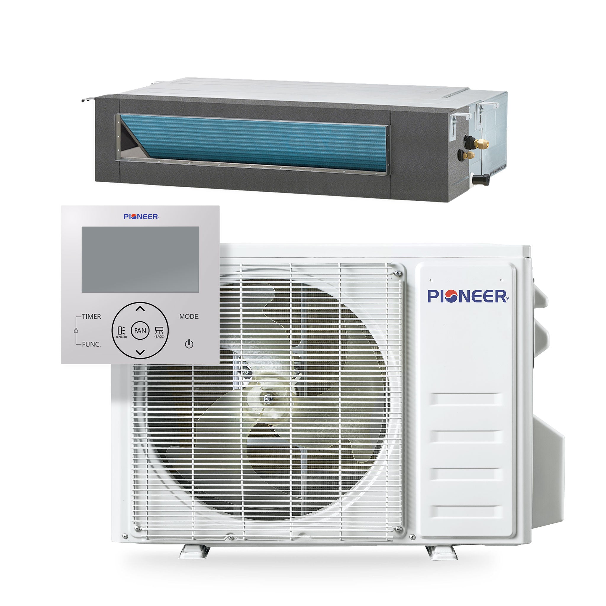 Pioneer® Quantum Ultra™ 9,500 BTU 19.6 SEER2 230V Ceiling Concealed Ducted Mini-Split Air Conditioner Inverter Heat Pump Full Set