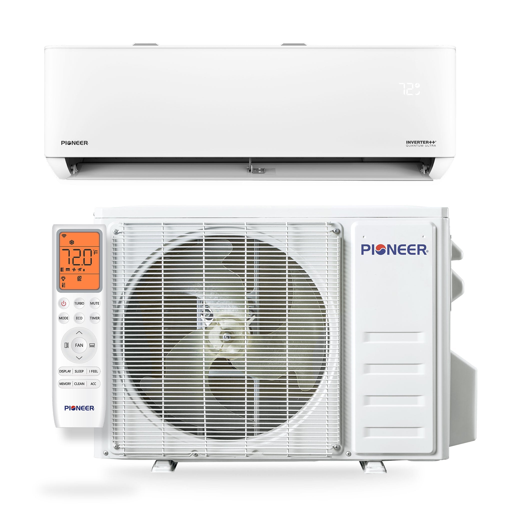 Pioneer® Quantum Ultra™ 23,000 BTU 23 SEER2 230V High-Wall Ductless Energy-Star Mini-Split Air Conditioner Inverter Heat Pump Full Set