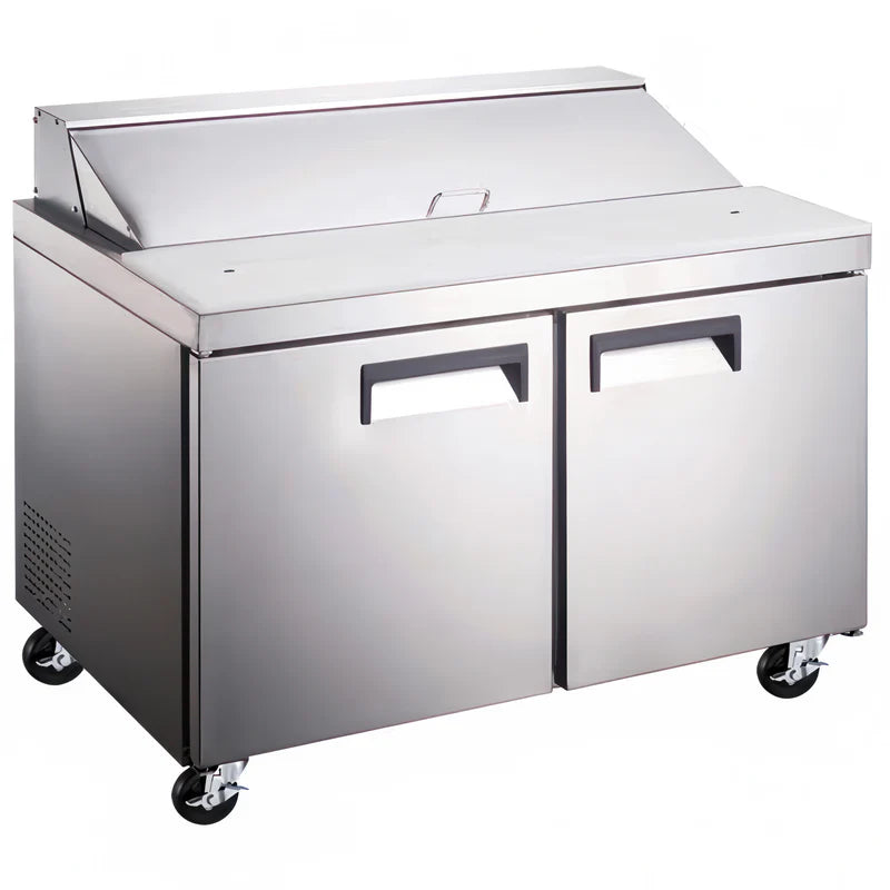 Grista Refrigerated Salad/Sandwich Prep Table, Two Doors, 60", in Stainless Steel