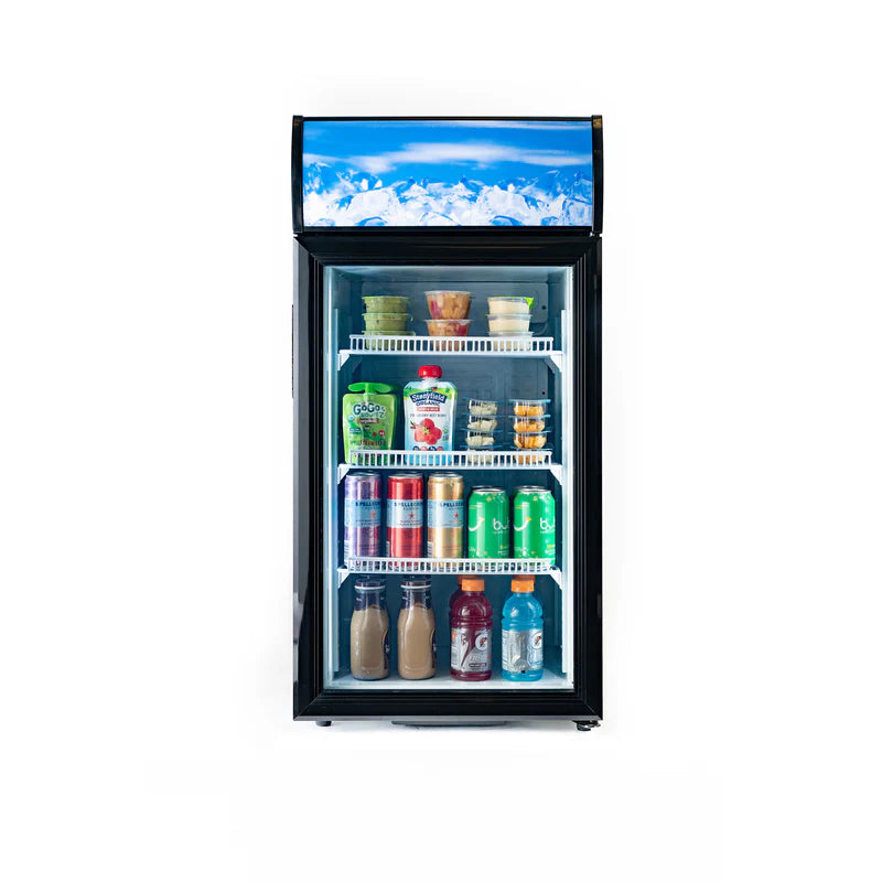 Black Diamond Countertop Display Refrigerator, Single Glass Door, 2 cu ft, in Black