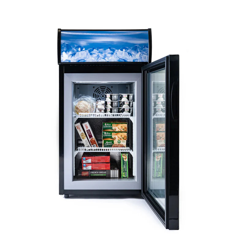 Black Diamond Countertop Display Freezer, Single Glass Door, 1.4 cu ft, in Black