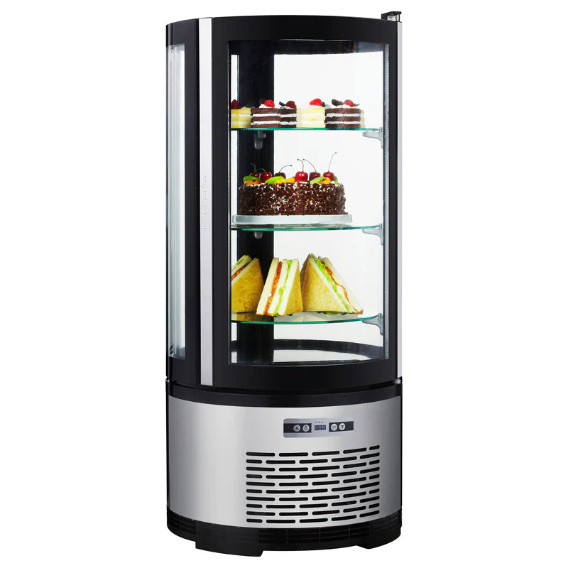 Black Diamond Countertop Refrigerated Cake Display, Single Glass Door, 3.53 cu ft, in Stainless Steel