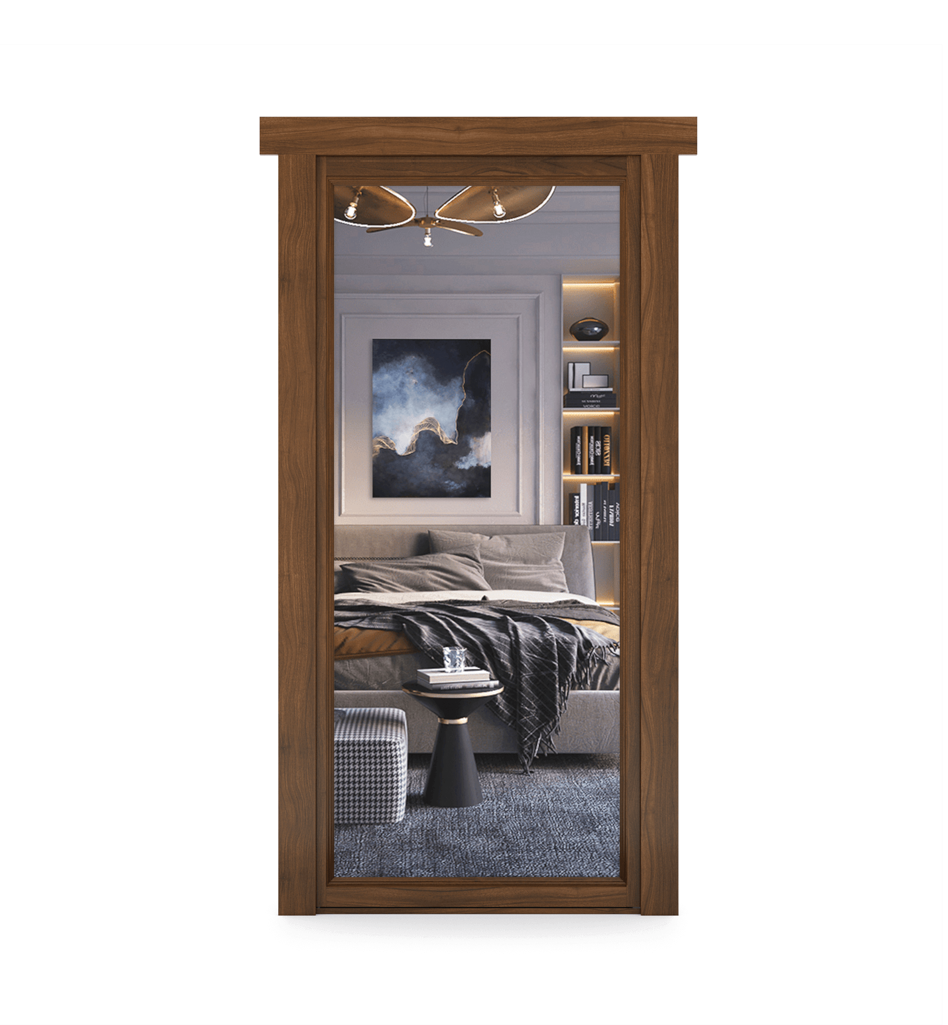 Hidden Walnut Mirror Door