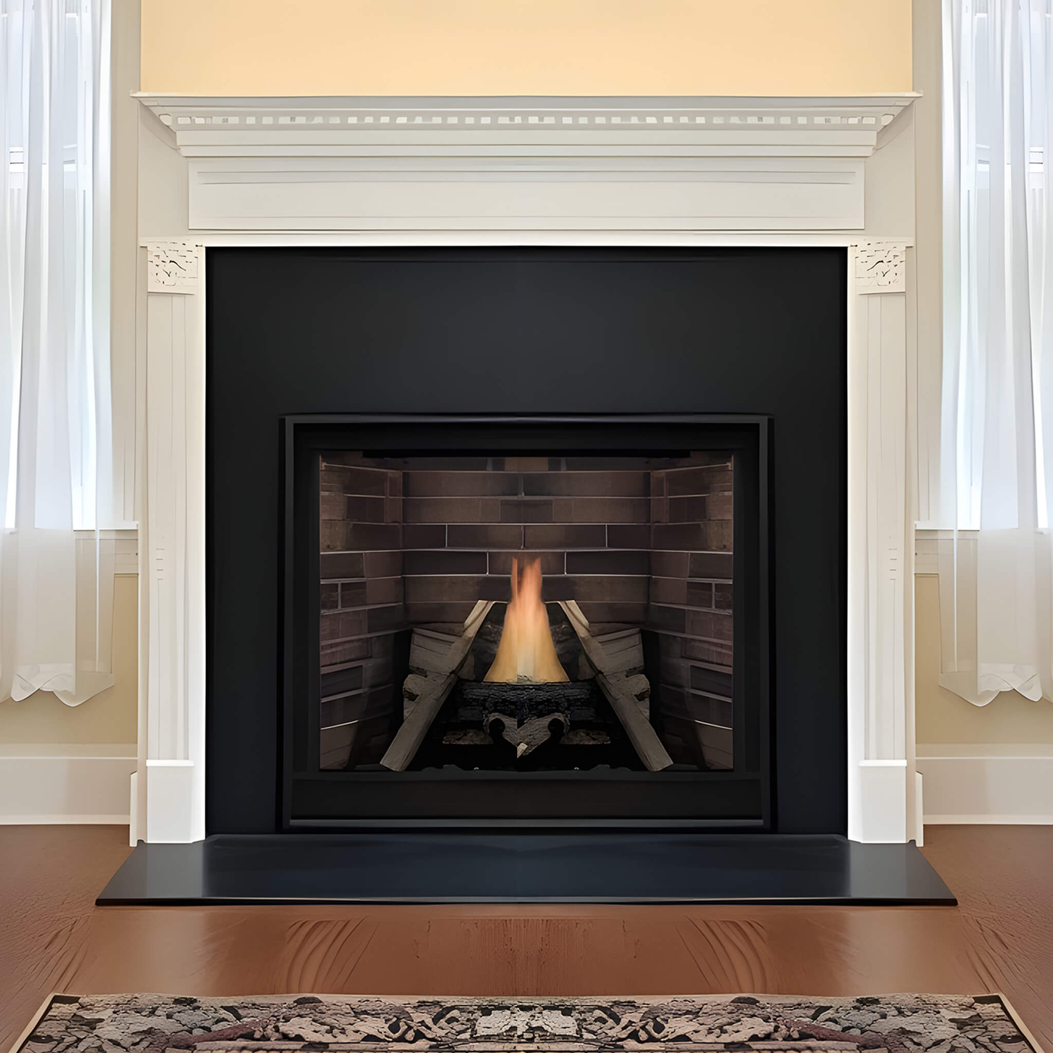 White Mountain Hearth Tahoe 36" Clean Face Direct Vent Natural Gas Traditional Premium Fireplace [DVCP36BP30N/70N] (SAK26519)