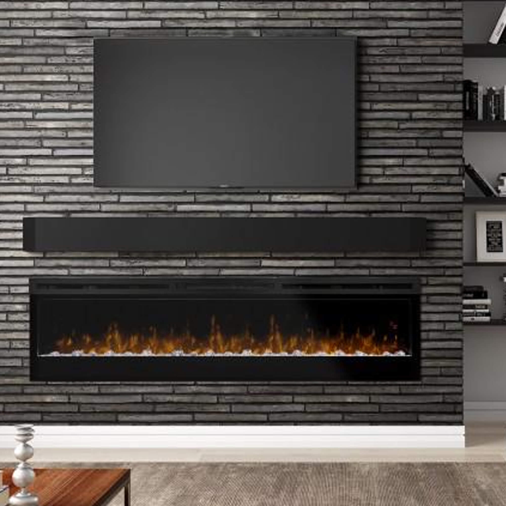 White Mountain Hearth Nexfire 74" Contemporary Linear Electric Wall Mount Fireplace [EBL74] (SAK14782)