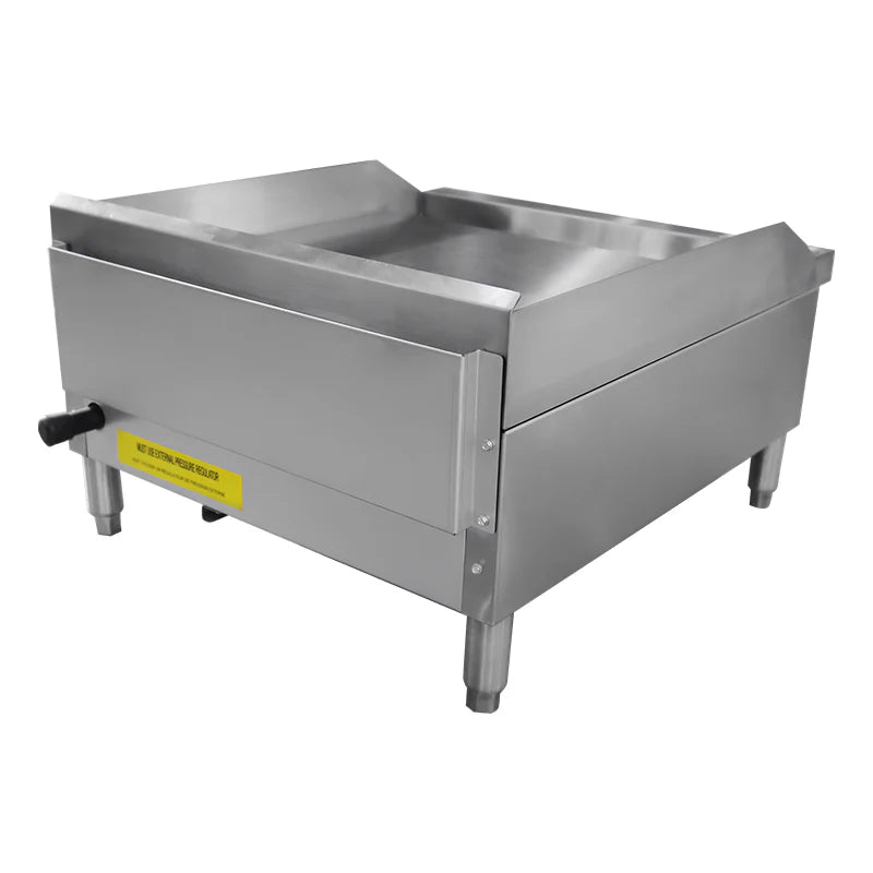 Black Diamond 24" Heavy Duty Thermostatic Gas Griddle, 2 Burners, in Stainless Steel