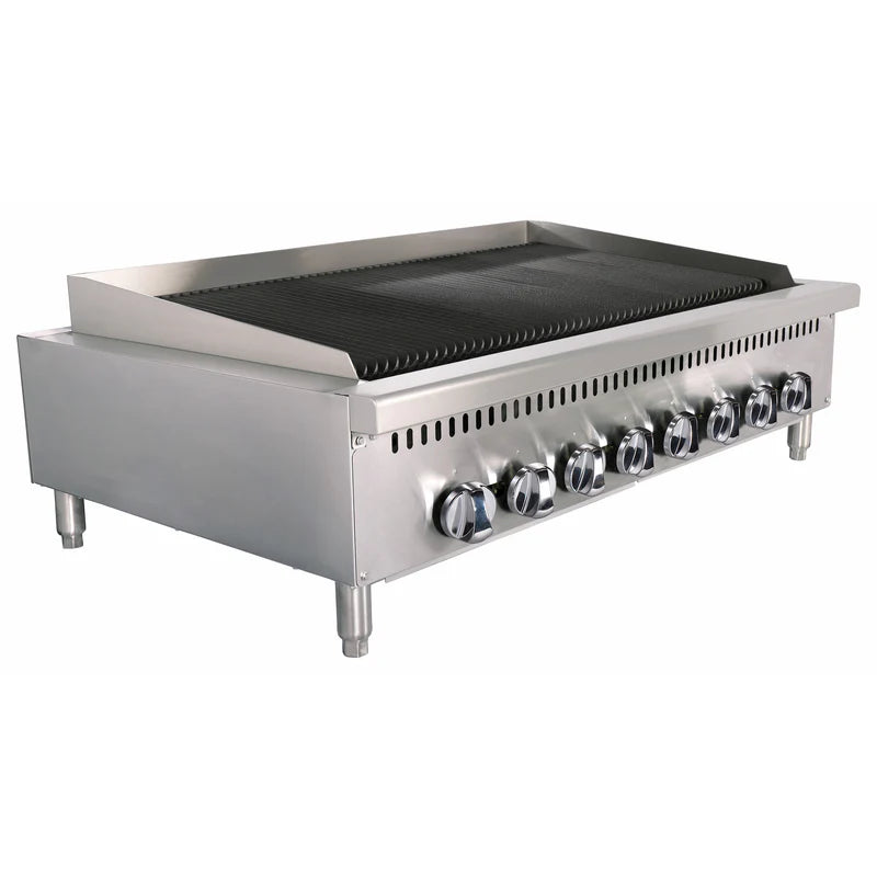 Black Diamond 48" Heavy Duty Gas Charbroiler, 8 Burners, in Stainless Steel