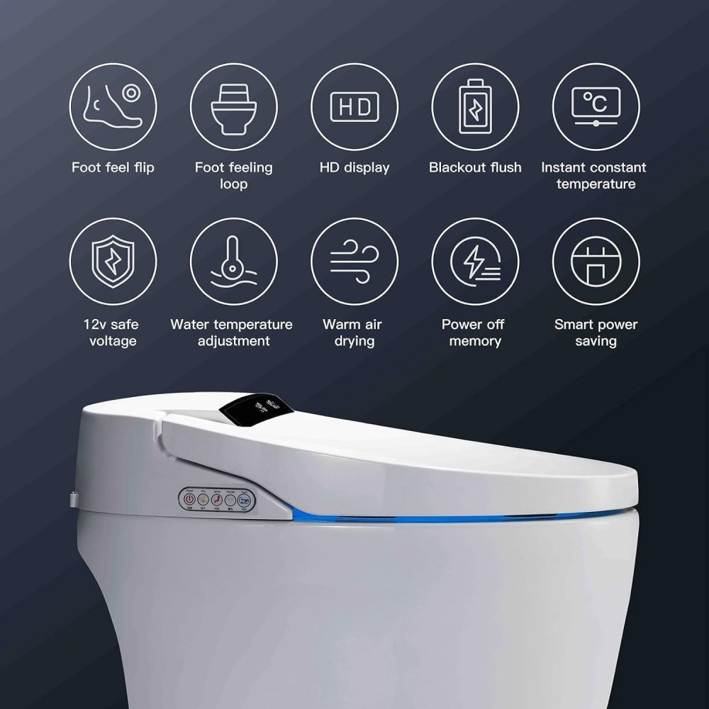 Alora Premium Automatic Single-Piece Home Smart Toilet With Bidet, Foot Sensor And Heated Seat (SAK96152)
