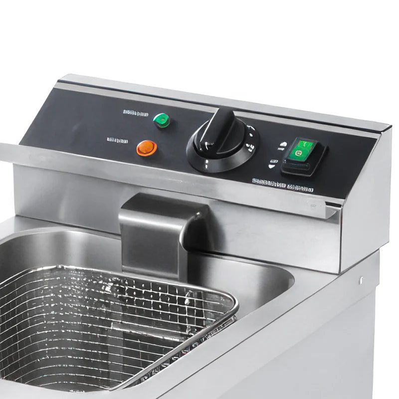 Adcraft Single Tank Deep Fryer with Faucet, 12L, in Stainless Steel (DF-12L)