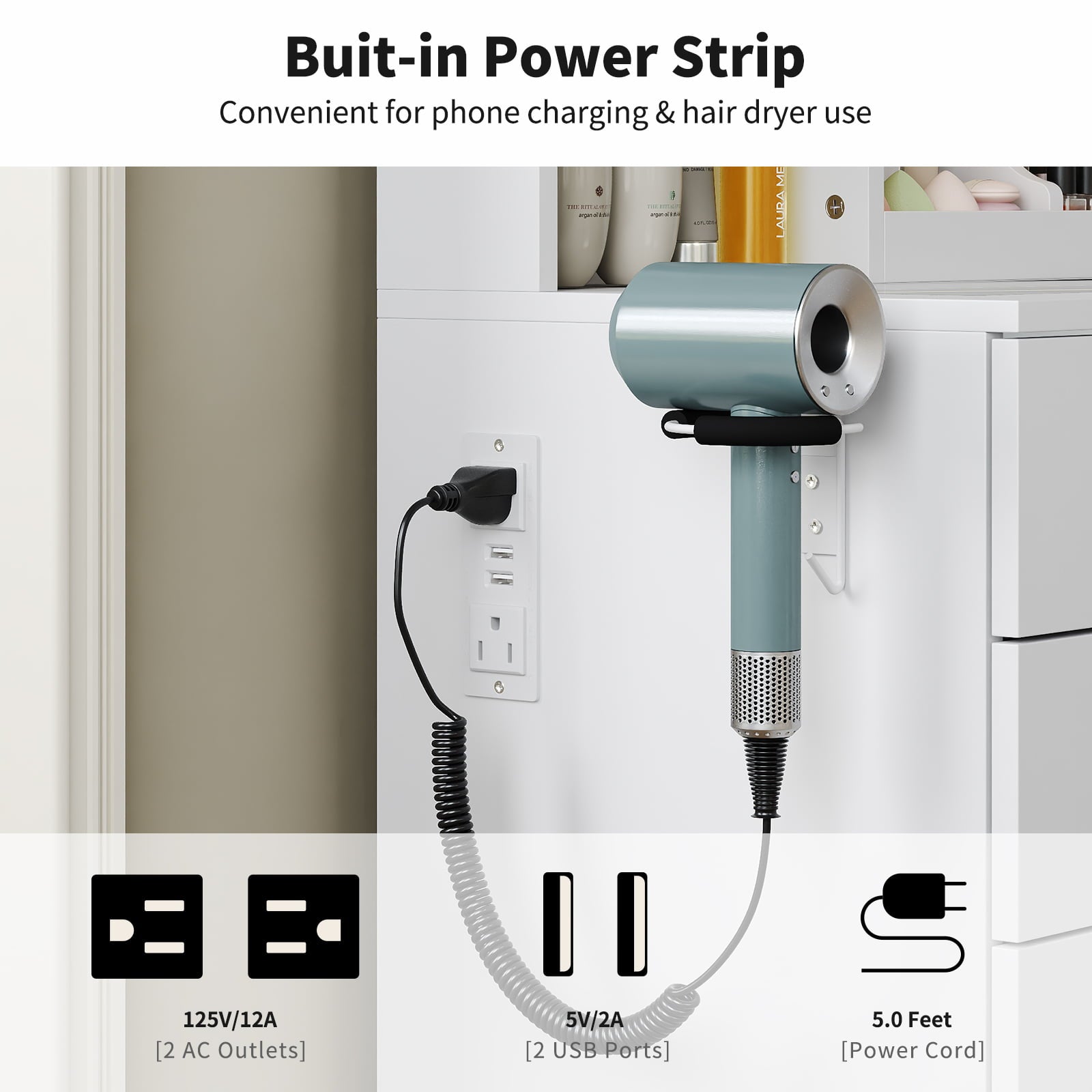 Vektaya US-VD036 Bedroom Makeup Vanity desk with mirror, 6 Drawers