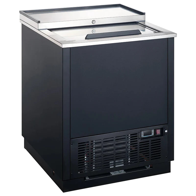 U-Star Glass Froster, Single Sliding Door, 4.9 cu ft Capacity, in Black